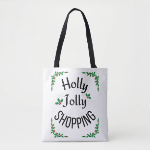 Bolso De Tela Compras Navideñas Alegres de Invierno