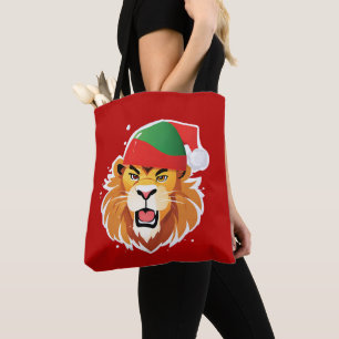 Bolso De Tela Cómprate de animales salvavidas de león y Navidade
