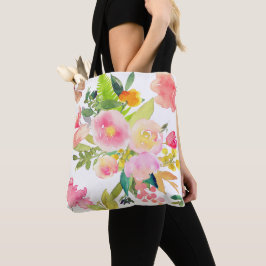 Bolso De Tela Comprimido con color de agua/floral de PixDezines/