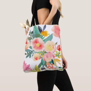 Bolso De Tela Comprimido con color de agua/floral de PixDezines/