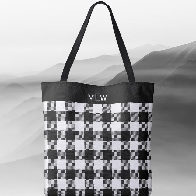 Bolso De Tela Comprobación de búfalo - Negro y blanco (Subido por el creador)