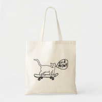 Comprobar Meowt Punny Skateboarding Cat Blanco Neg