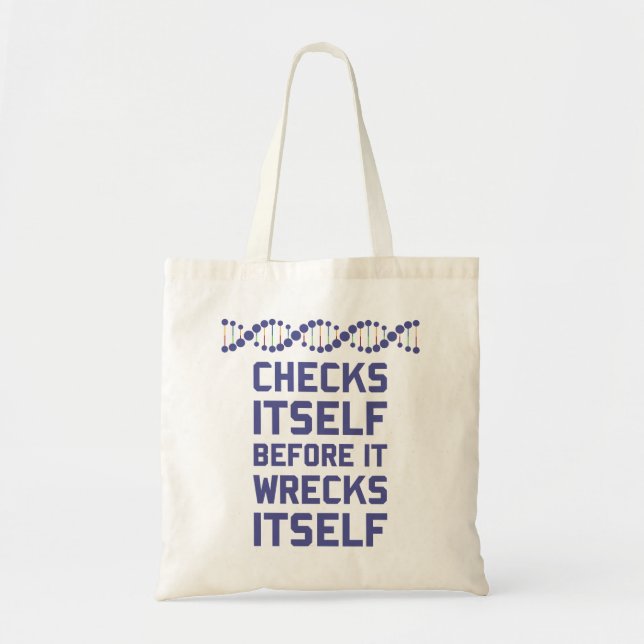 Bolso De Tela Compruébese antes de que usted arruine su genética (Frente)