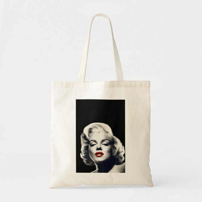 Bolso De Tela CON24BW-V4 labios rojos Marilyn EN BLACK.tif (Frente)