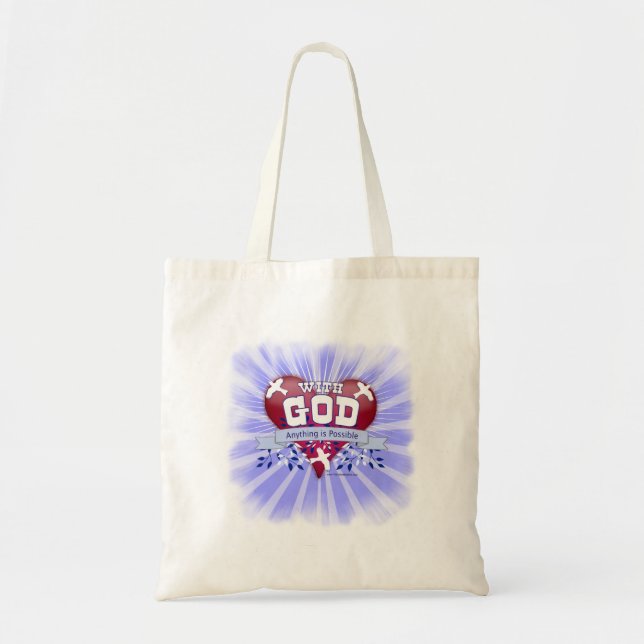 Bolso De Tela Con Dios cualquier cosa es posible (Frente)