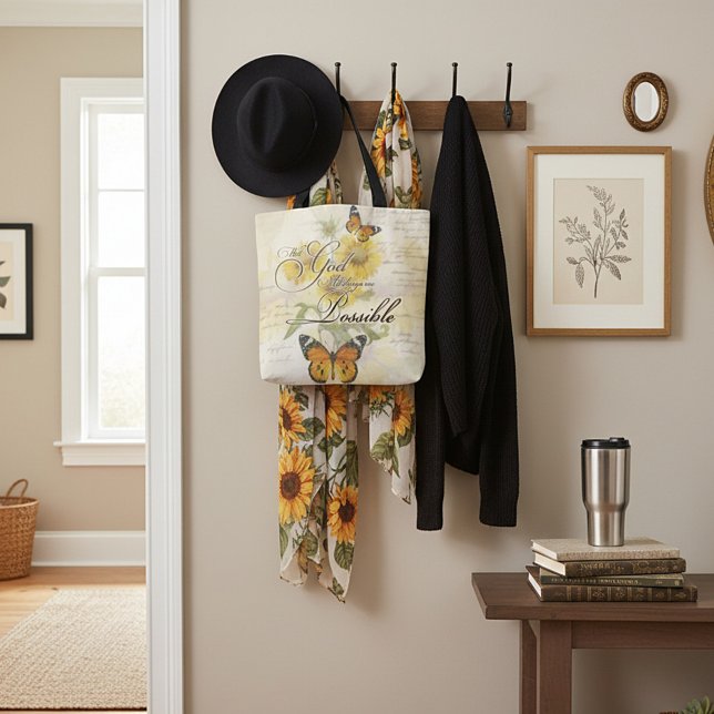 Bolso De Tela Con Dios girasoles y mariposa (Subido por el creador)