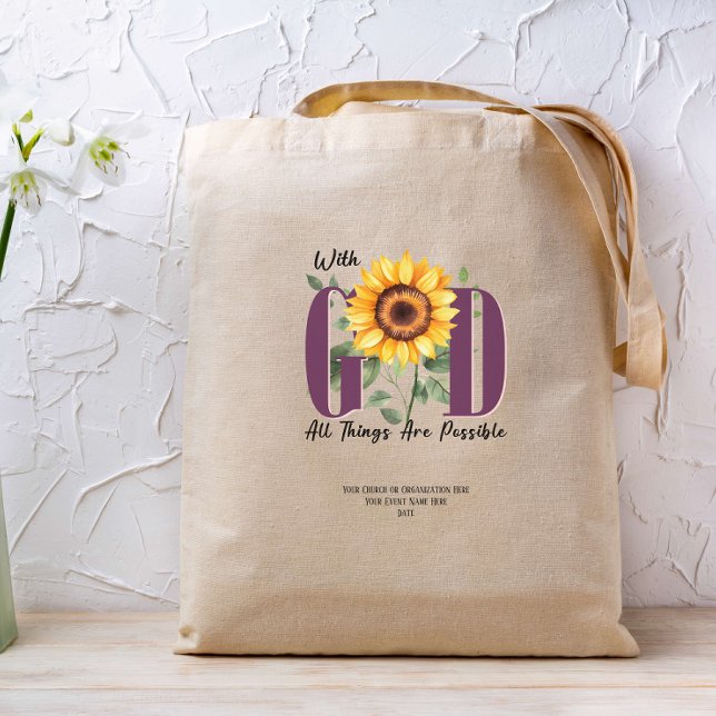 Bolso De Tela Con Dios todo lo posible es posible Personalizado  (Subido por el creador)