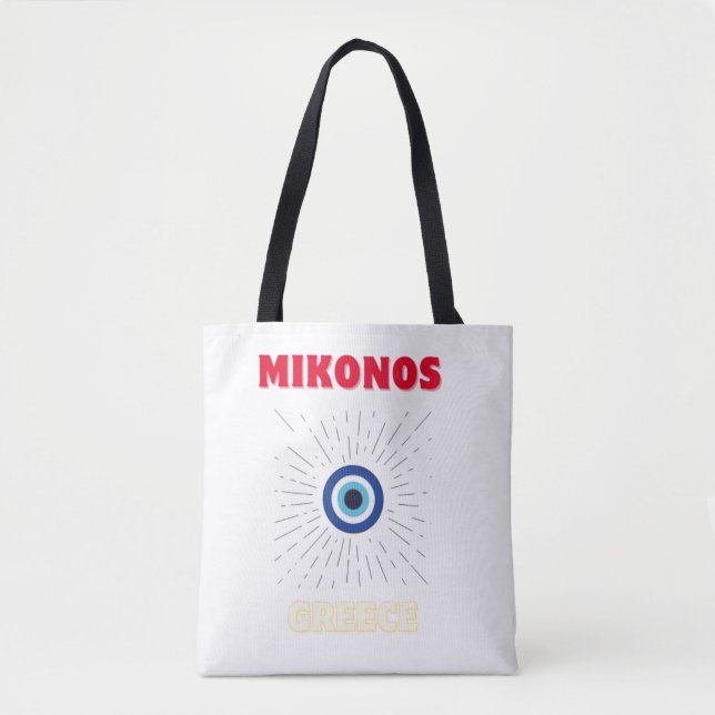 Bolso de tela con estampado integral mikonos greci (Anverso)