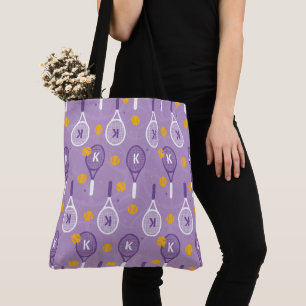 Bolso De Tela 😍 Con lavanda monográfica y raquetas de tenis