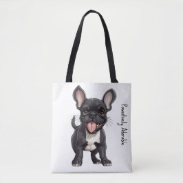 Bolso De Tela 🐶 Con texto personalizado, cachorro francés