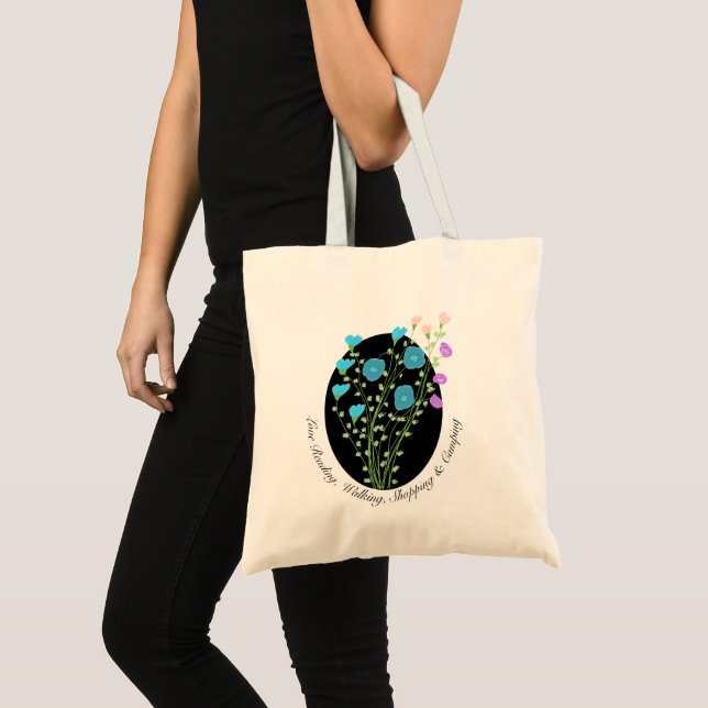 Bolso De Tela Con Un Diseño Floral Artístico (Anverso (producto))