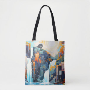 Bolso De Tela Concepto de paisajes de cascada Resumen Arte color