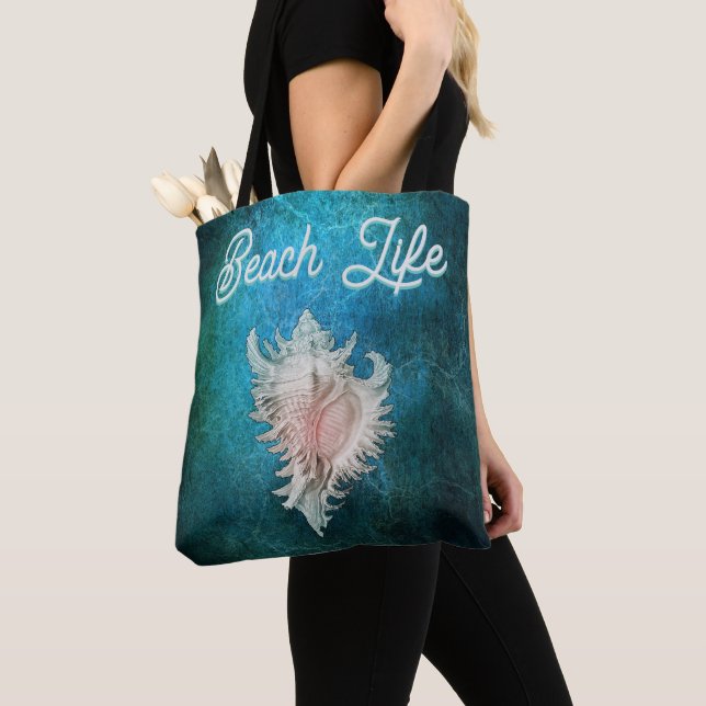 Bolso De Tela Conch Shell "Beach Life" (Detalle)