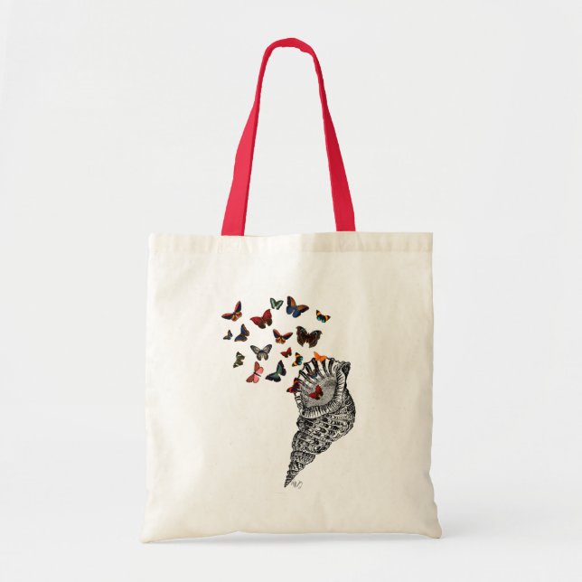 Bolso De Tela Conch Shell y mariposas 2 (Frente)