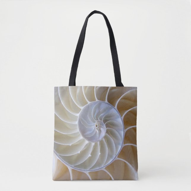 Bolso De Tela Concha | Nautilus | Espiral dorada (Anverso)