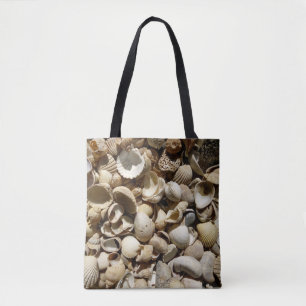 Bolso De Tela Conchas coordinadas y piedras de playa