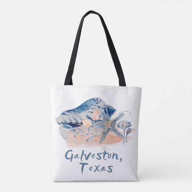Bolso De Tela Conchas de Galveston Texas  (Reverso)