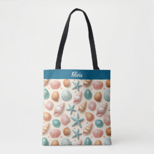 Bolso De Tela Conchas en abundancia