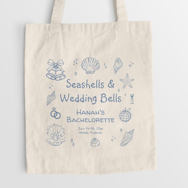 Bolso De Tela Conchas marinas y campanas de boda Despedida de so (Subido por el creador)