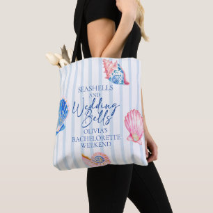 Bolso De Tela Conchas marinas y campanas de boda Despedida de so