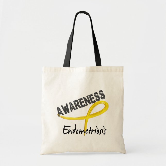 Bolso De Tela Conciencia 3 de la endometriosis (Frente)