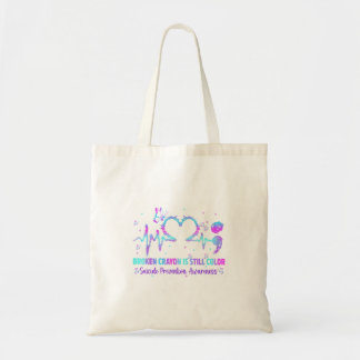 Bolso De Tela Conciencia de Prevención de Color de Crayón Roto