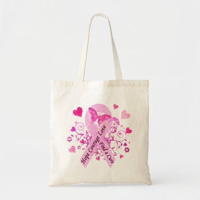Bolso De Tela Conciencia del cáncer de pecho (Frente)