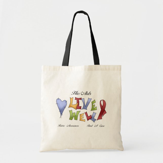 Bolso De Tela Conciencia del SIDA del VIH (Frente)