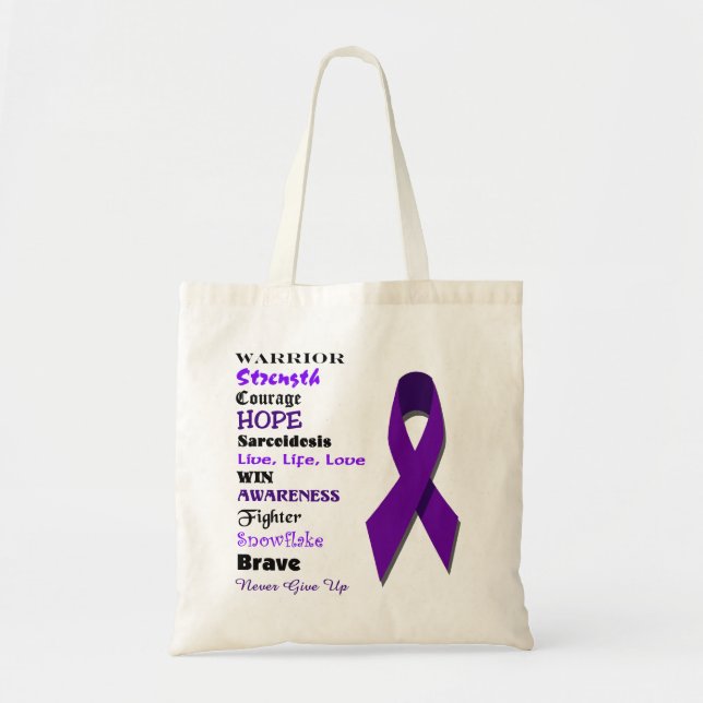 Bolso De Tela Conciencia e inspiración de la sarcoidosis (Frente)