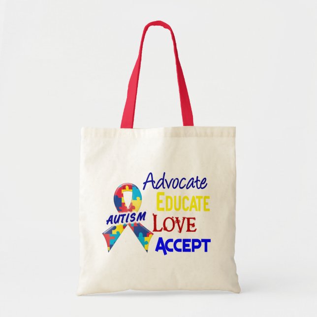 Bolso De Tela Conciencia sobre el autismo (Frente)