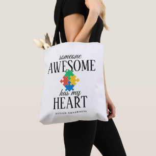 Bolso De Tela Conciencia sobre el Autismo Alguien Increíble Tien