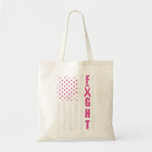 Bolso De Tela Conciencia sobre el cáncer de mama Bandera estadou