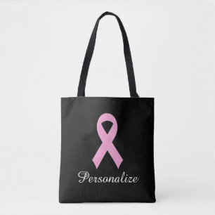 Bolso De Tela Conciencia sobre el cáncer de mama en cinta rosa