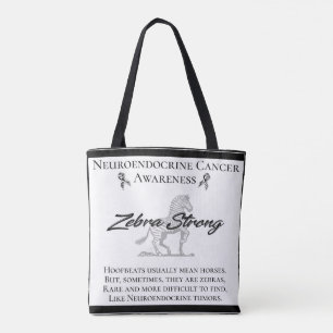 Bolso De Tela Conciencia sobre el cáncer neuroendocrino Cebra f