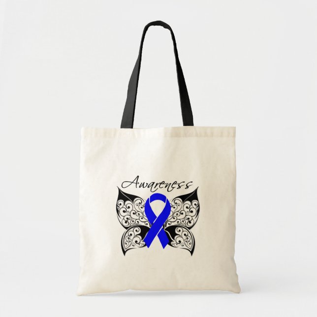 Bolso De Tela Conciencia sobre las mariposas tatuadas - Cáncer d (Frente)