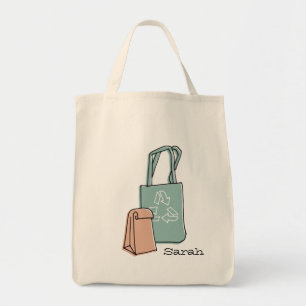 Bolso De Tela Concienciación medioambiental gran compra Tote Bag