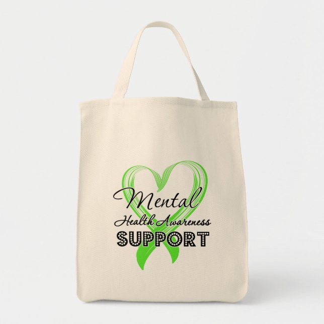 Bolso De Tela Concienciación sobre la salud mental - Apoyo (Frente)