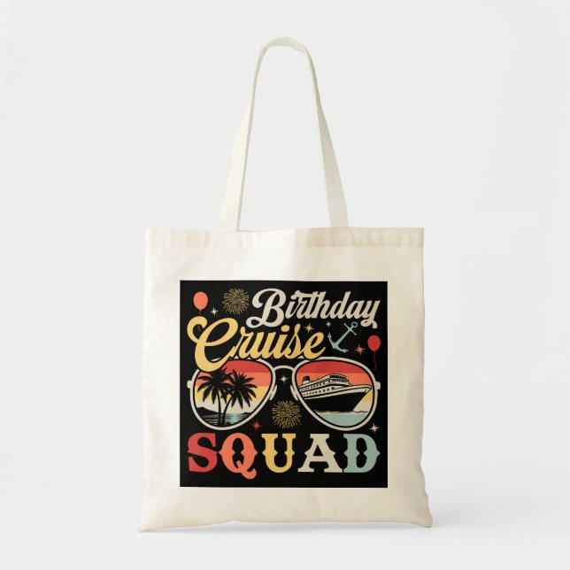 Bolso De Tela Concordancia de la familia Birday Cruise Squad (Frente)