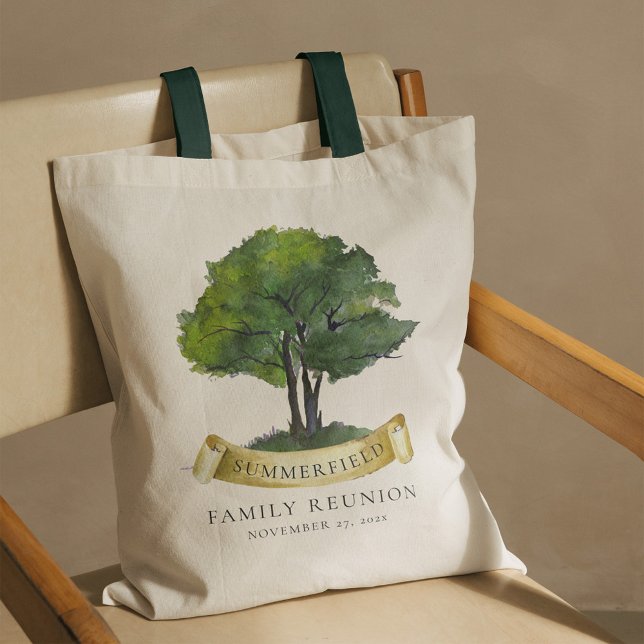 Bolso De Tela Concordancia de Primos de árbol genealógico de la  (Genealogy Tree Family Reunion Green Handles Tote Bag)