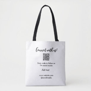 Bolso De Tela Conectar con nosotros escanear código QR agregar c