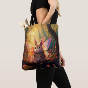 Bolso De Tela Conejito caprichoso en un bosque encantado