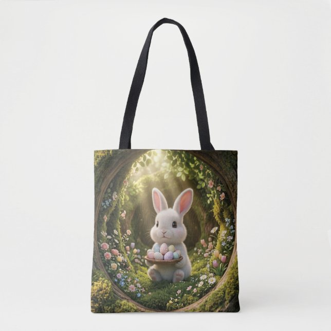 Bolso De Tela Conejito de Pascua adorable (Anverso)
