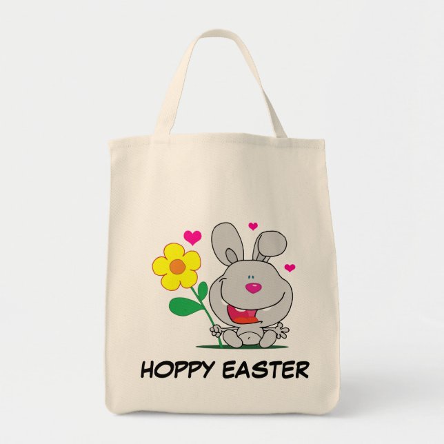 Bolso De Tela Conejito de pascua feliz (Frente)