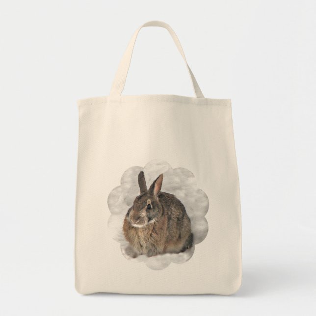 Bolso De Tela Conejito en un tote (Frente)