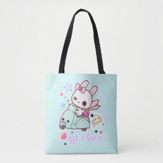 Bolso De Tela Conejito lindo con la vespa del kawai