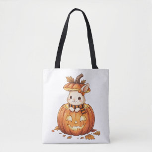 Bolso De Tela Conejito lindo de calabaza de Halloween - Conejo d