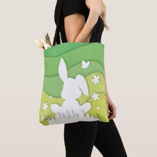 Bolso De Tela conejito personalizado 3d en la naturaleza, vacaci