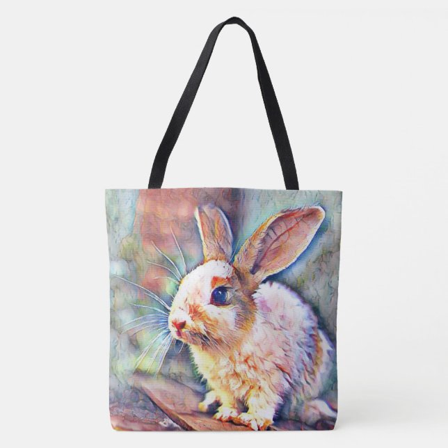 Bolso De Tela conejo acuarell (Anverso)