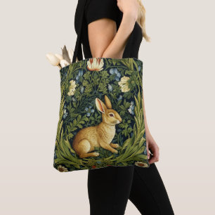 Bolso De Tela Conejo Art Nouveau en el jardín
