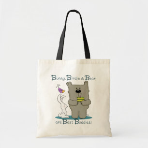 Bolso De Tela Conejo, Birdie y Bear - Los mejores amigos